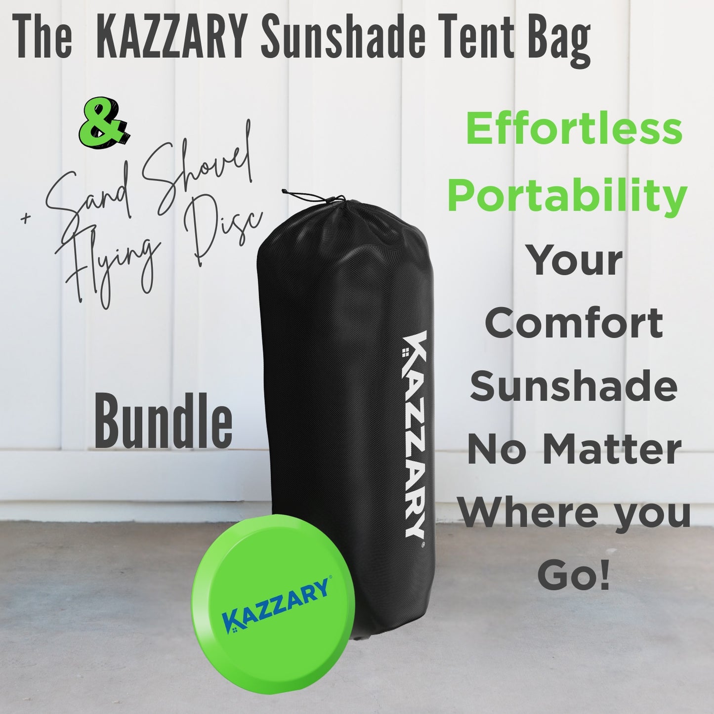 KAZZARY Sunshade Carrying Bag and Flying Disc Sand Shovel